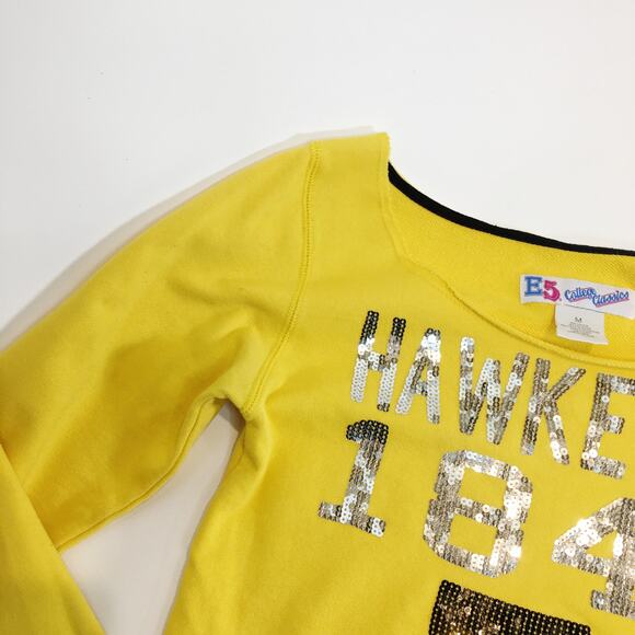 E5 College Classics University of Iowa Hawkeyes Sequin Top Sweatshirt Bling Sz M - Picture 2 of 6